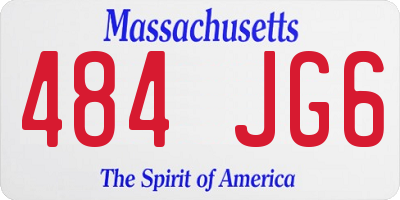 MA license plate 484JG6