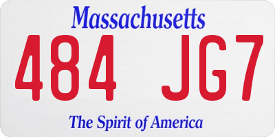 MA license plate 484JG7