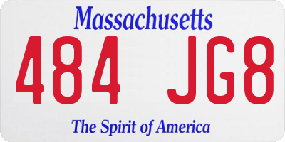 MA license plate 484JG8