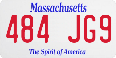 MA license plate 484JG9