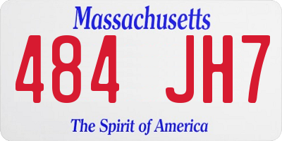 MA license plate 484JH7