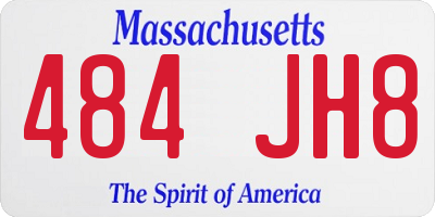MA license plate 484JH8