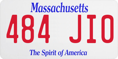 MA license plate 484JI0