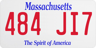 MA license plate 484JI7