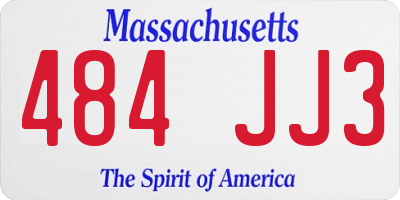 MA license plate 484JJ3