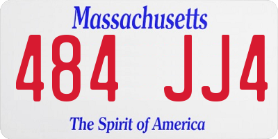 MA license plate 484JJ4