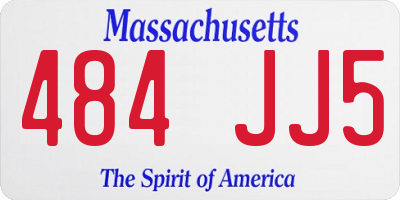 MA license plate 484JJ5