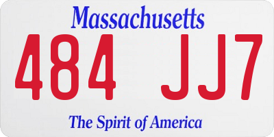 MA license plate 484JJ7