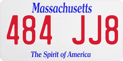 MA license plate 484JJ8