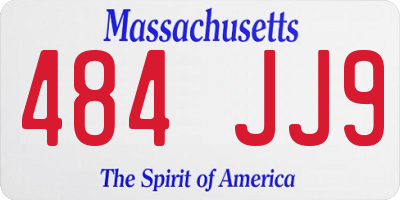 MA license plate 484JJ9