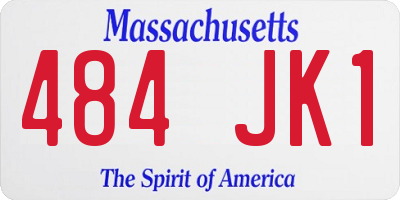 MA license plate 484JK1