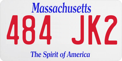 MA license plate 484JK2