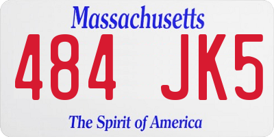 MA license plate 484JK5