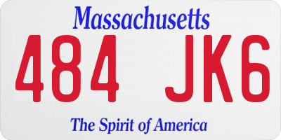 MA license plate 484JK6