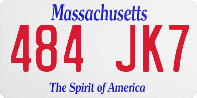 MA license plate 484JK7