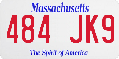 MA license plate 484JK9