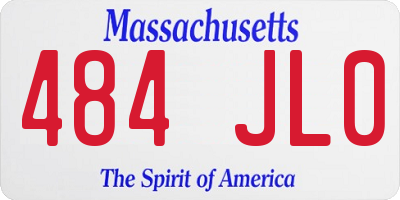MA license plate 484JL0