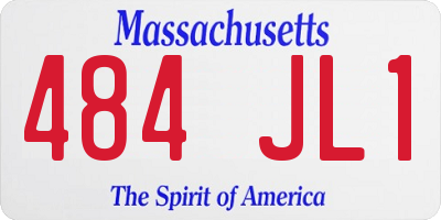 MA license plate 484JL1