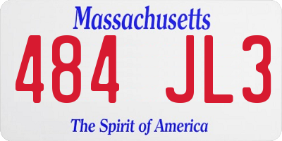 MA license plate 484JL3