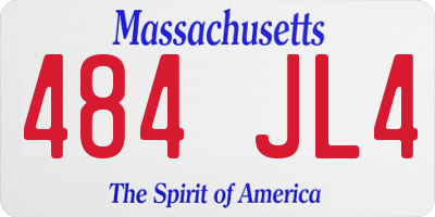 MA license plate 484JL4