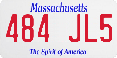 MA license plate 484JL5