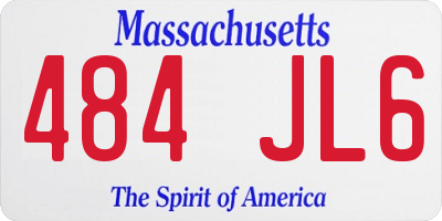 MA license plate 484JL6
