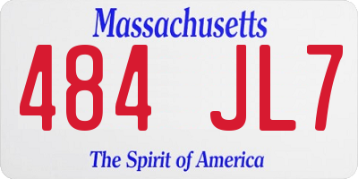 MA license plate 484JL7