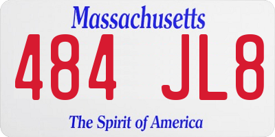 MA license plate 484JL8