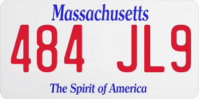 MA license plate 484JL9