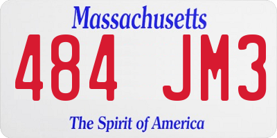 MA license plate 484JM3