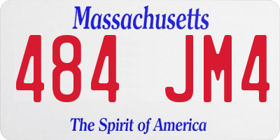 MA license plate 484JM4