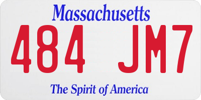 MA license plate 484JM7