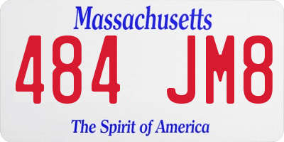 MA license plate 484JM8