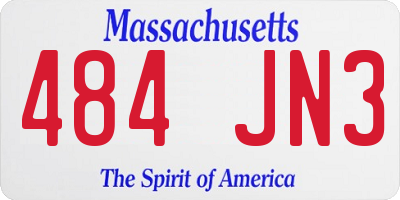 MA license plate 484JN3