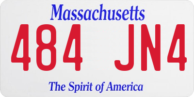 MA license plate 484JN4