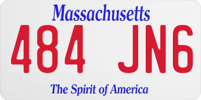 MA license plate 484JN6