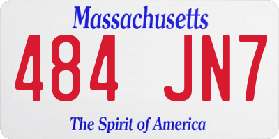 MA license plate 484JN7