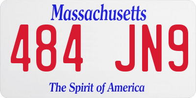MA license plate 484JN9