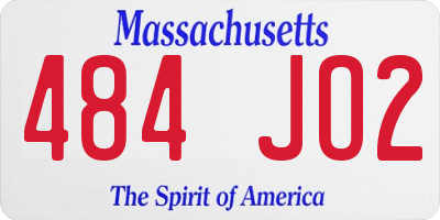 MA license plate 484JO2