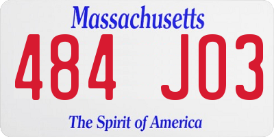 MA license plate 484JO3