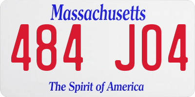 MA license plate 484JO4