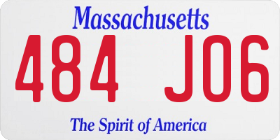 MA license plate 484JO6