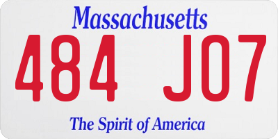 MA license plate 484JO7