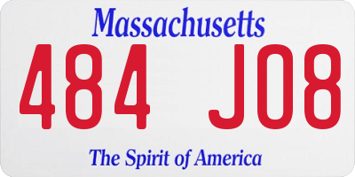 MA license plate 484JO8
