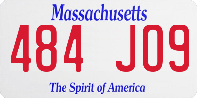 MA license plate 484JO9