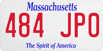 MA license plate 484JP0