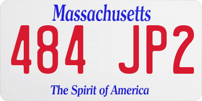MA license plate 484JP2