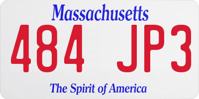 MA license plate 484JP3