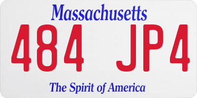 MA license plate 484JP4