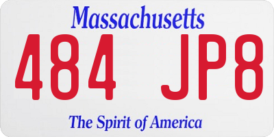 MA license plate 484JP8